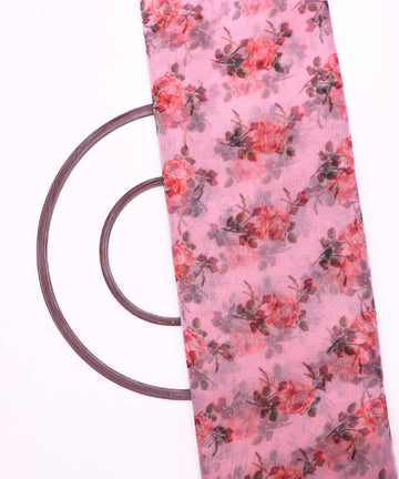 Pure, Embroidered, Floral, Silk Organza Fabric